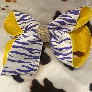 White with purple tiger print.